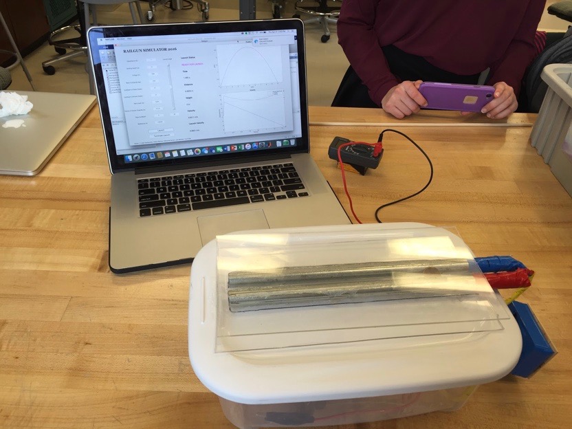 Prototype rail gun and simulation software